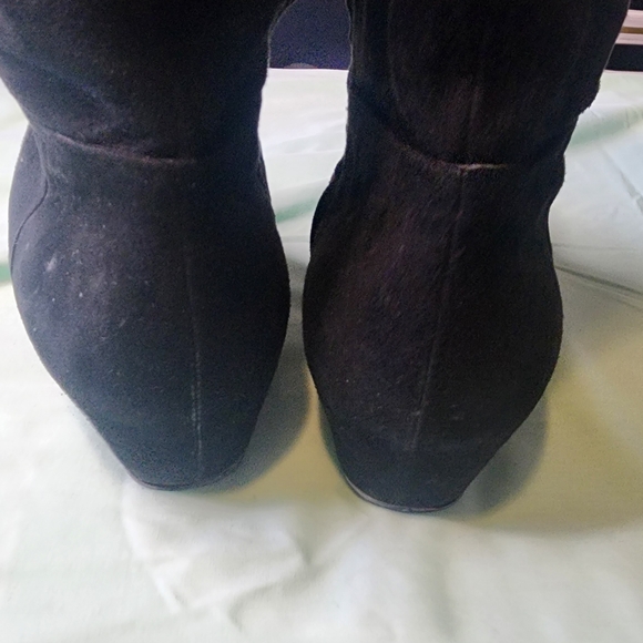 Prada Black Suede Knee Boots - Picture 8 of 8